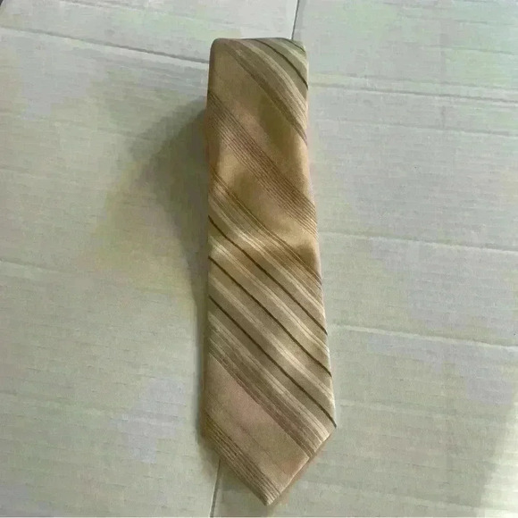 Philip Longet Tie Cream/Ivory Striped - Picture 1 of 2